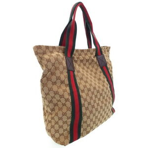 Gucci Web Canvas Brown Bag GG Tote